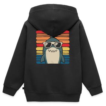 Hai Ozean Tigerhai Tier Fisch - Kinder Premium Organic Zip Hoodie - Schwarz - Hinten - AI Model Kid Male (0cm)