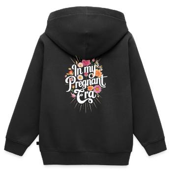 Grossesse Grossesse Accouchement - Sweat Premium à capuche zippé enfant bio - noir - Dos - AI Model Kid Male (0cm)