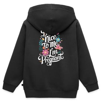 Grossesse Grossesse Accouchement - Sweat Premium à capuche zippé enfant bio - noir - Dos - AI Model Kid Male (0cm)