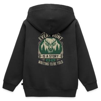 In der Wildnis ist jede Jagd eine Geschichte, die darauf wartet, entdeckt zu werden - Kinder Premium Organic Zip Hoodie - Schwarz - Hinten - AI Model Kid Male (0cm)