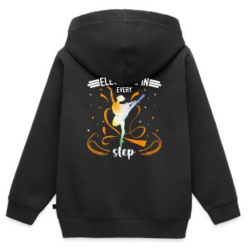L’élégance dans chaque pas - Sweat Premium à capuche zippé enfant bio - noir - Dos - AI Model Kid Male (0cm)