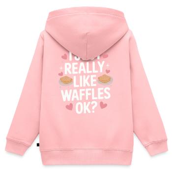 Waffeln Frühstück Süßigkeiten - Kinder Premium Organic Zip Hoodie - Rosa - Hinten - AI Model Kid Female (0cm)