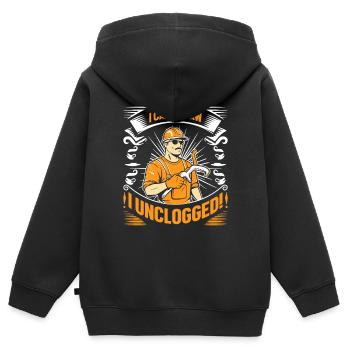 Ich kam, ich sah, ich befreite mich! - Kinder Premium Organic Zip Hoodie - Schwarz - Hinten - AI Model Kid Male (0cm)