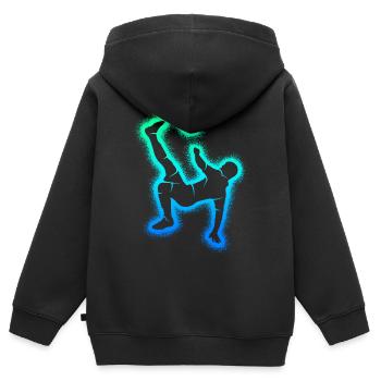 Football Football Hommes Enfants Football Garçons - Sweat Premium à capuche zippé enfant bio - noir - Dos - AI Model Kid Male (0cm)
