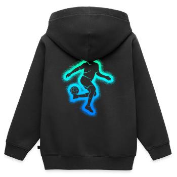 Football Football Hommes Enfants Garçons Football - Sweat Premium à capuche zippé enfant bio - noir - Dos - AI Model Kid Male (0cm)