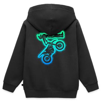 Dirt Biker Motorrad Herren Kinder Motocross - Kinder Premium Organic Zip Hoodie - Schwarz - Hinten - AI Model Kid Male (0cm)