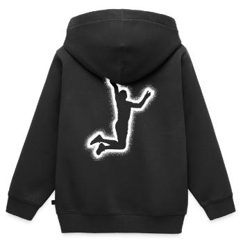 Joueurs de basket-ball Bball Garçons Enfants Basketball - Sweat Premium à capuche zippé enfant bio - noir - Dos - AI Model Kid Male (0cm)