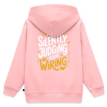 Electrician Electronics Technician Craftsman Profession Saying - Kids Premium Organic Zip-up Hoodie - rose - Back - AI Model Kid Female (0cm)