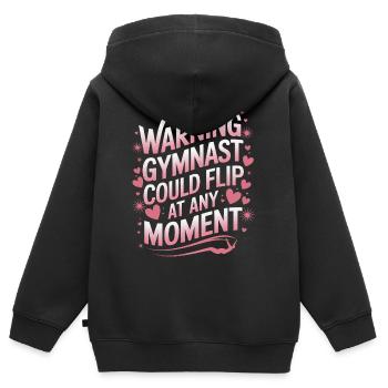 Turnen Turner Gymnastik - Kinder Premium Organic Zip Hoodie - Schwarz - Hinten - AI Model Kid Male (0cm)
