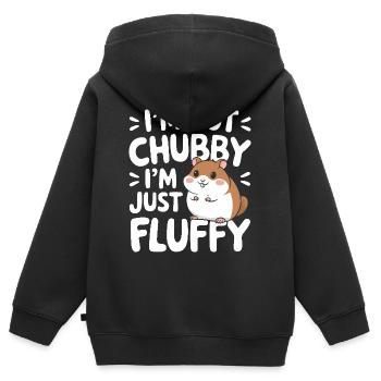 Hamster - Kinder Premium Organic Zip Hoodie - Schwarz - Hinten - AI Model Kid Male (0cm)