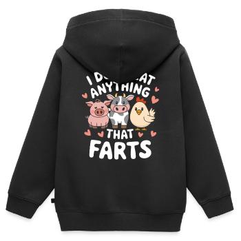 Végétarien Végétalien Végétarien Végétarien - Sweat Premium à capuche zippé enfant bio - noir - Dos - AI Model Kid Male (0cm)