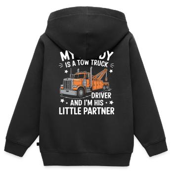 Abschleppwagen Truck Abschlepper - Kinder Premium Organic Zip Hoodie - Schwarz - Hinten - AI Model Kid Male (0cm)