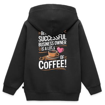 Hinter jedem erfolgreichen Unternehmer steckt eine Menge - Kinder Premium Organic Zip Hoodie - Schwarz - Hinten - AI Model Kid Male (0cm)