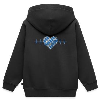 Bayern Oberbayern Minga Bavaria - Kinder Premium Organic Zip Hoodie - Schwarz - Hinten - AI Model Kid Male (0cm)