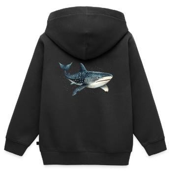 Whale shark - Kids Premium Organic Zip-up Hoodie - black - Back - AI Model Kid Male (0cm)