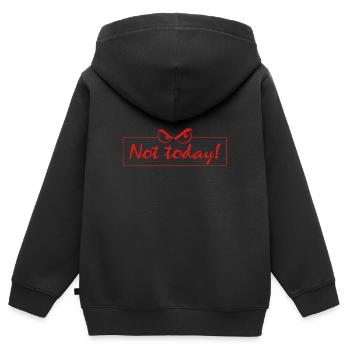 not today - Kinder Premium Organic Zip Hoodie - Schwarz - Hinten - AI Model Kid Male (0cm)