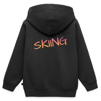 skiing, ski fahren, skier, pistensau - Kinder Premium Organic Zip Hoodie - Schwarz - Hinten - AI Model Kid Male (0cm)