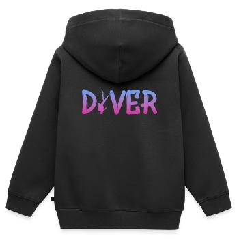 Diver - Kinder Premium Organic Zip Hoodie - Schwarz - Hinten - AI Model Kid Male (0cm)