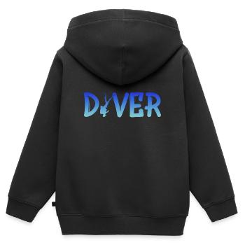 Diver - Kinder Premium Organic Zip Hoodie - Schwarz - Hinten - AI Model Kid Male (0cm)