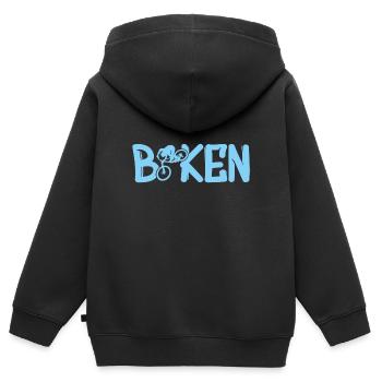 biken - Kinder Premium Organic Zip Hoodie - Schwarz - Hinten - AI Model Kid Male (0cm)