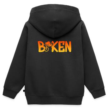 Fahrrad Bike Biker - Kinder Premium Organic Zip Hoodie - Schwarz - Hinten - AI Model Kid Male (0cm)