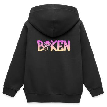 Biken - Kinder Premium Organic Zip Hoodie - Schwarz - Hinten - AI Model Kid Male (0cm)