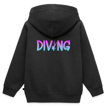 Tauchen Diving - Kinder Premium Organic Zip Hoodie - Schwarz - Hinten - AI Model Kid Male (0cm)