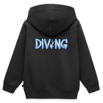 diving - Kinder Premium Organic Zip Hoodie - Schwarz - Hinten - AI Model Kid Male (0cm)