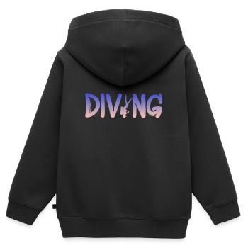 Tauchen Diving - Kinder Premium Organic Zip Hoodie - Schwarz - Hinten - AI Model Kid Male (0cm)