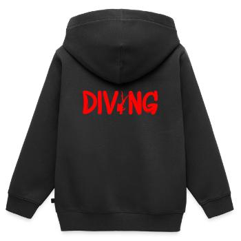 Tauchen - Kinder Premium Organic Zip Hoodie - Schwarz - Hinten - AI Model Kid Male (0cm)