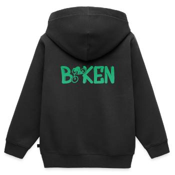 Biken Fahrrad Bike - Kinder Premium Organic Zip Hoodie - Schwarz - Hinten - AI Model Kid Male (0cm)
