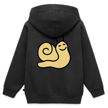 Fröhliche Schnecke - Kinder Premium Organic Zip Hoodie - Schwarz - Hinten - AI Model Kid Male (0cm)