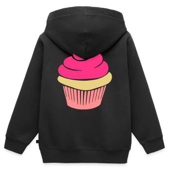 cupcake - Sweat Premium à capuche zippé enfant bio - noir - Dos - AI Model Kid Male (0cm)