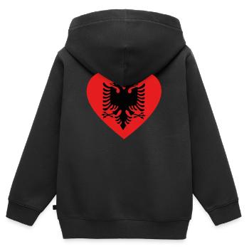Albaner albanie amour krenar stolz - Sweat Premium à capuche zippé enfant bio - noir - Dos - AI Model Kid Male (0cm)