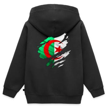 afrika algéria algerie - Kinder Premium Organic Zip Hoodie - Schwarz - Hinten - AI Model Kid Male (0cm)