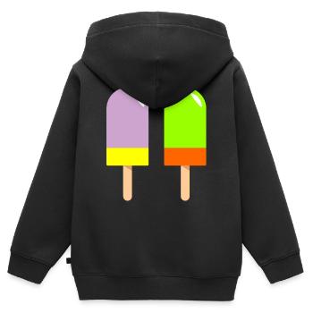 eis eiscreme restaurant ice cream sundae134 - Kinder Premium Organic Zip Hoodie - Schwarz - Hinten - AI Model Kid Male (0cm)