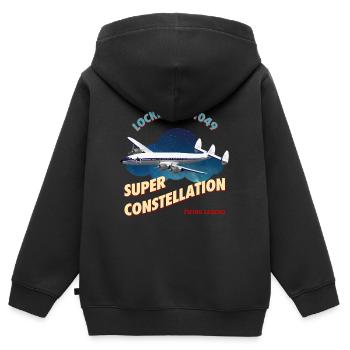 super constellation - Sweat Premium à capuche zippé enfant bio - noir - Dos - AI Model Kid Male (0cm)