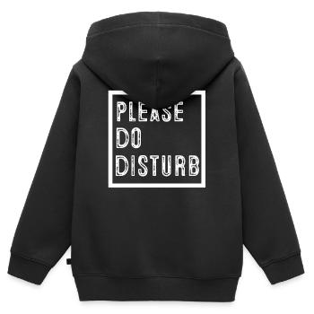 S'il vous plaît ne déranger - Sweat Premium à capuche zippé enfant bio - noir - Dos - AI Model Kid Male (0cm)