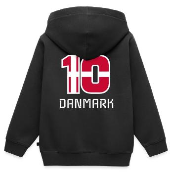 Dänemark 2018 Fußball Nationalmannschaft Fan 10 Geschenk - Kinder Premium Organic Zip Hoodie - Schwarz - Hinten - AI Model Kid Male (0cm)