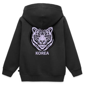 Korea - Kinder Premium Organic Zip Hoodie - Schwarz - Hinten - AI Model Kid Male (0cm)