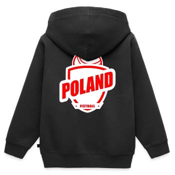 Faustball Polen Mannschaft WM Geschenk - Kinder Premium Organic Zip Hoodie - Schwarz - Hinten - AI Model Kid Male (0cm)