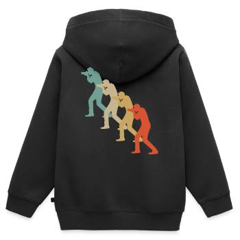 Retro Vintage Style Photograf Fotograf Kamera - Kinder Premium Organic Zip Hoodie - Schwarz - Hinten - AI Model Kid Male (0cm)