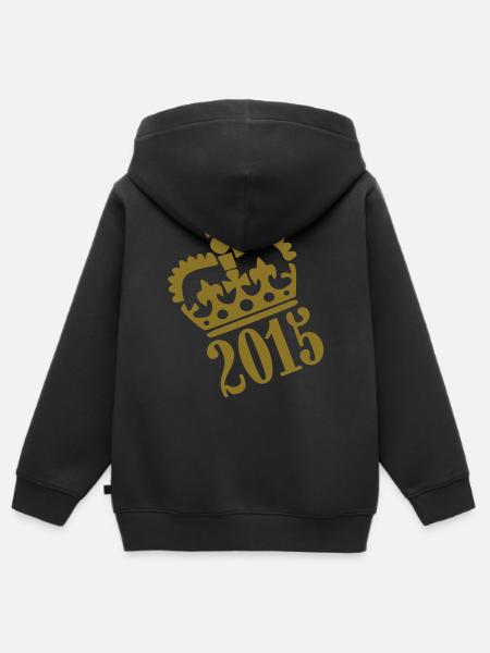 2015 - Kinder Premium Organic Zip Hoodie - Schwarz