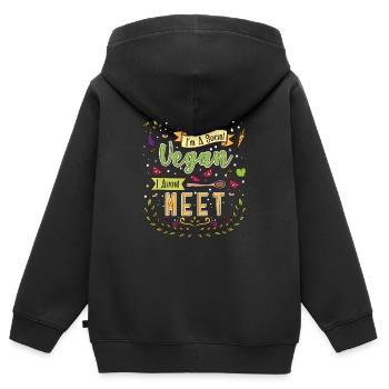 Sozialer Verganer Treffen Vermeiden Obst Geschenk - Kinder Premium Organic Zip Hoodie - Schwarz - Hinten - AI Model Kid Male (0cm)