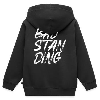 Bad Standing Sort T-shirt - Sweat Premium à capuche zippé enfant bio - noir - Dos - AI Model Kid Male (0cm)