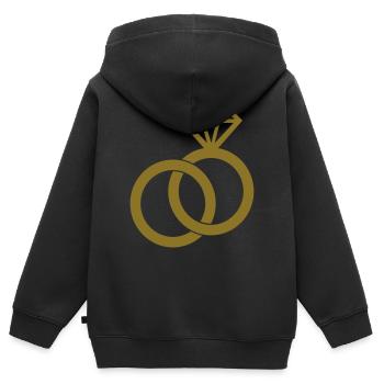 Alliance - Wedding - Kinder Premium Organic Zip Hoodie - Schwarz - Hinten - AI Model Kid Male (0cm)