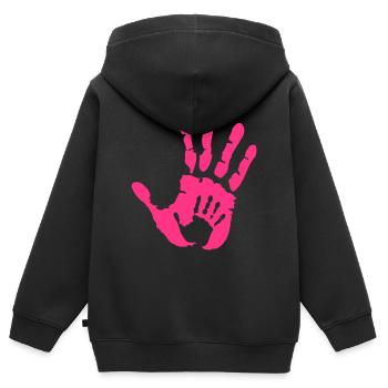Baby hand in Hand - Schwangerschaft - baby - Kind - Kinder Premium Organic Zip Hoodie - Schwarz - Hinten - AI Model Kid Male (0cm)