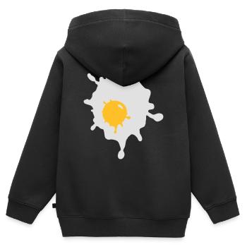 Ein Spiegelei - V2 - Kinder Premium Organic Zip Hoodie - Schwarz - Hinten - AI Model Kid Male (0cm)