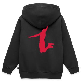 basketball player dunk - Kids Premium Organic Zip-up Hoodie - black - Back - AI Model Kid Male (0cm)