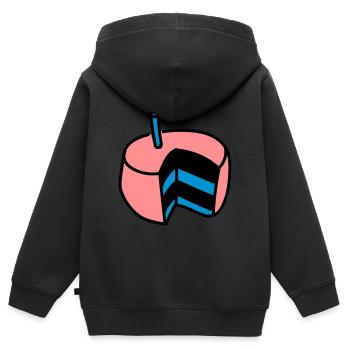 Torte - Kinder Premium Organic Zip Hoodie - Schwarz - Hinten - AI Model Kid Male (0cm)